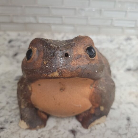 Vintage Shigaraki Pottery Japan Rustic Ceramic Frog Garden Ornament Figurine - Picture 3 of 8
